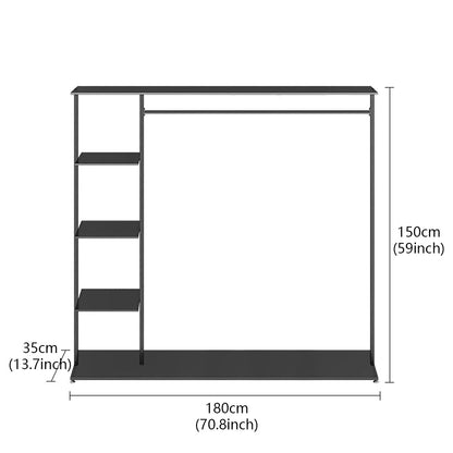 JELIMATE Black Floor-Standing Clothing Display Rack for Retail Store & Home Closet