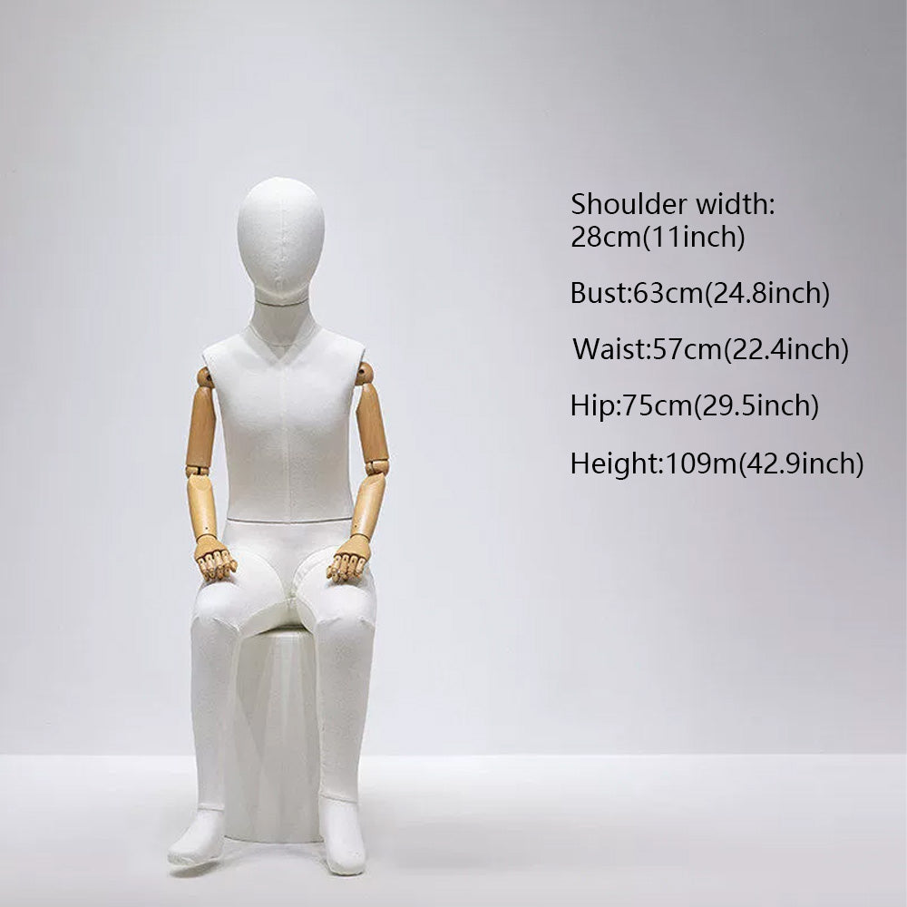 JELIMATE Fabric Full Body Child Mannequin | Kids Clothing Display Form for Retail Store Ages 3-11