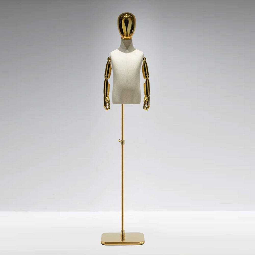 JELIMATE Kids Electroplated Mannequin | Gold Silver Dress Form for Kids Streetwear Display