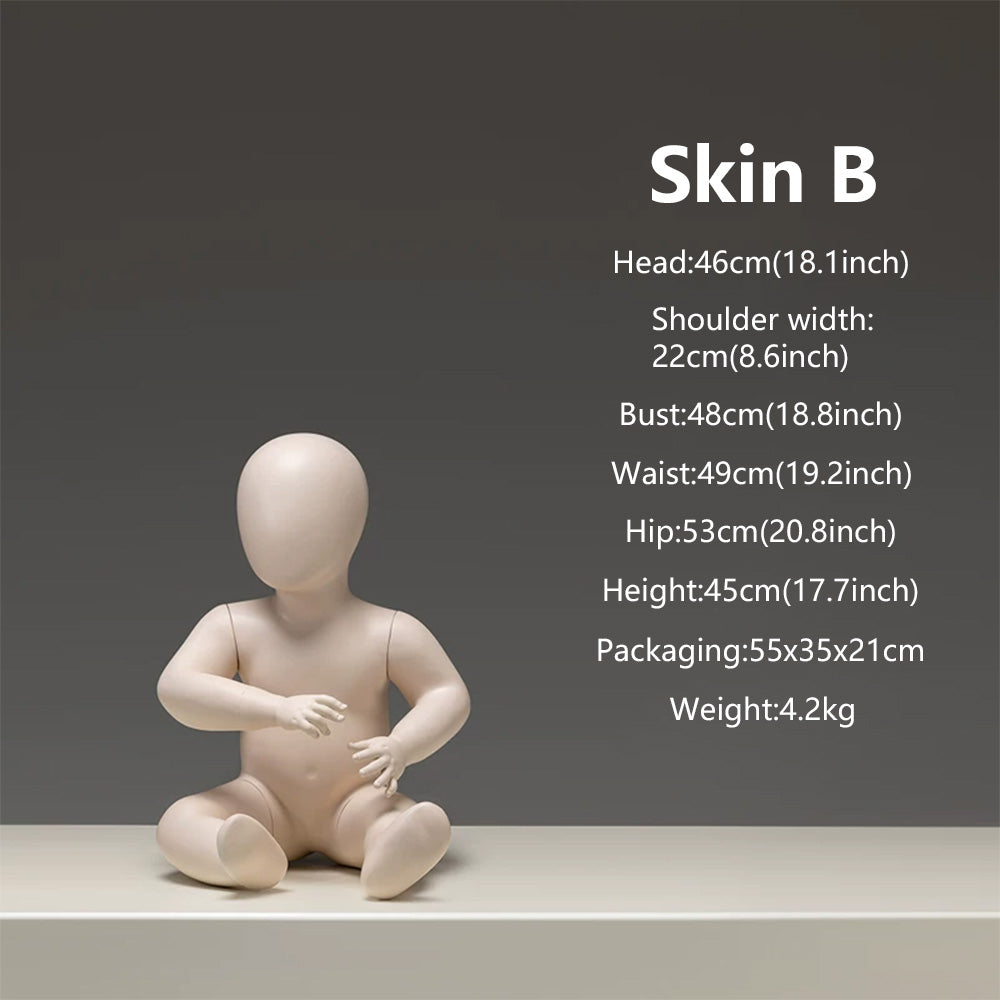 JELIMATE Baby & Toddler Mannequin Full Body Fiberglass | 11 Poses | Ages 6M-3Y