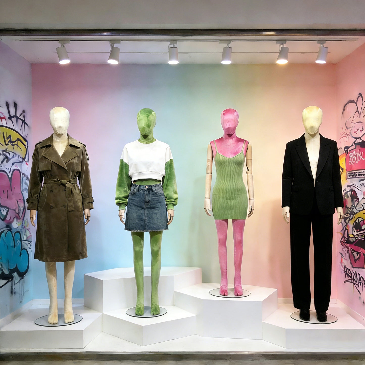 Colorful Female Full Body Mannequin - 71.6" Premium Fiberglass Adjustable Display Mannequin