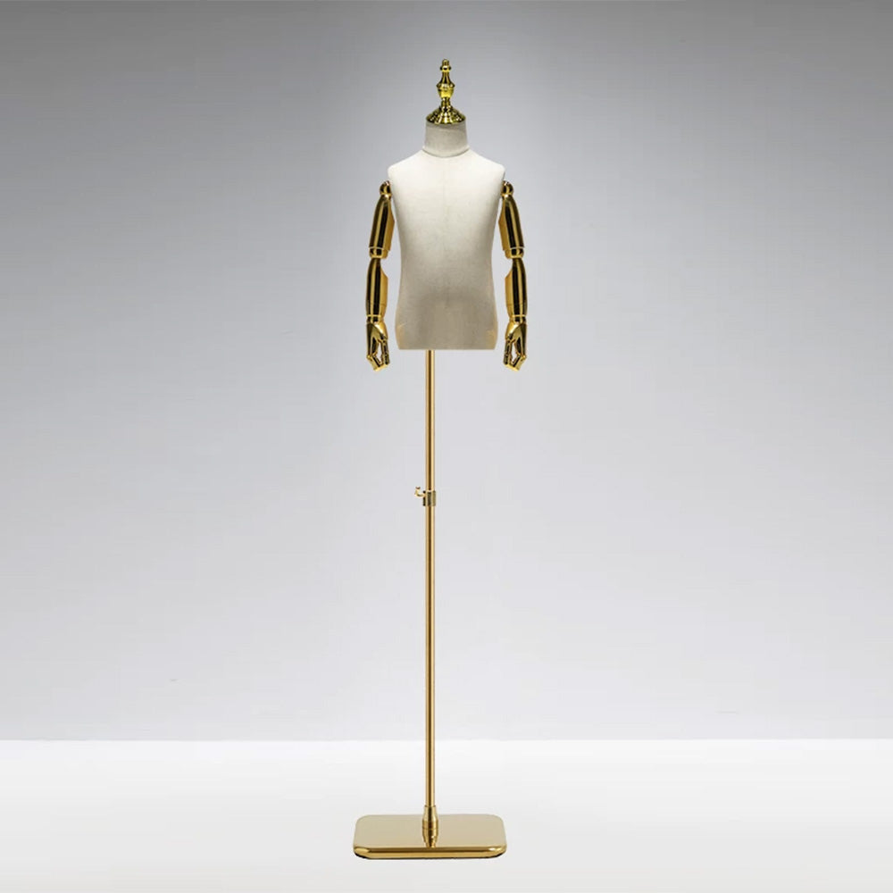 JELIMATE Kids Electroplated Mannequin | Gold Silver Dress Form for Kids Streetwear Display
