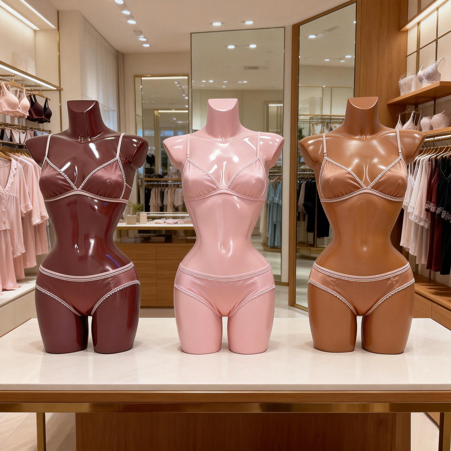 JELIMATE Female Torso Mannequin with Bust & Slim Waist – Lingerie & Swimwear Display Form