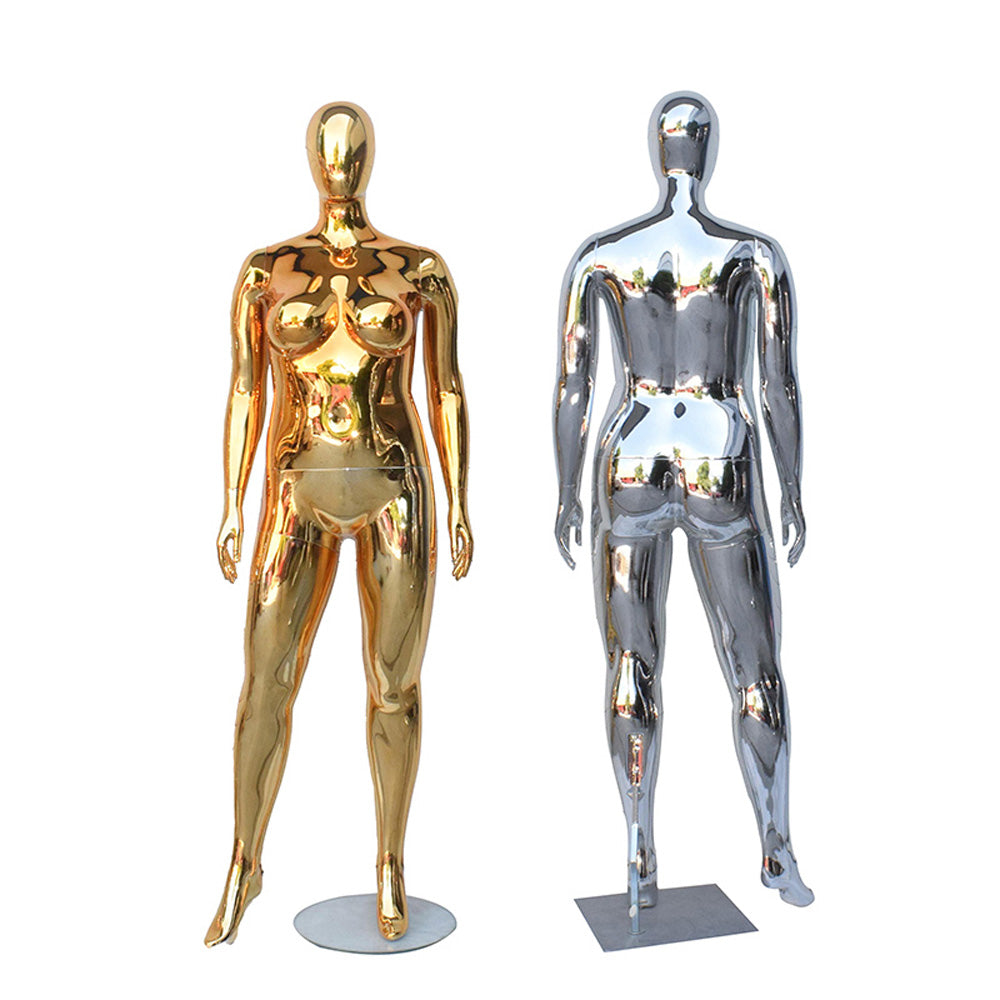 Fat Female Mannequin - Plus Size Full Body modle | Electroplated Gold Silver Curvy Mannequin for Sale