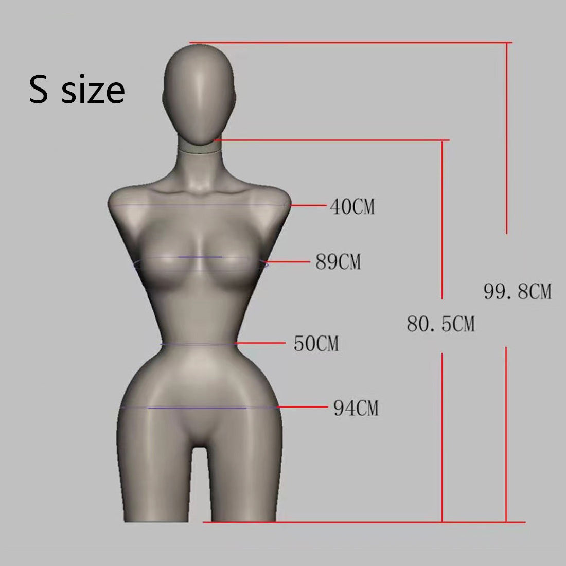 JELIMATE Plus Size Female Mannequin Torso - Fully Pinnable Satin Curvy Dress Form with Gold Base