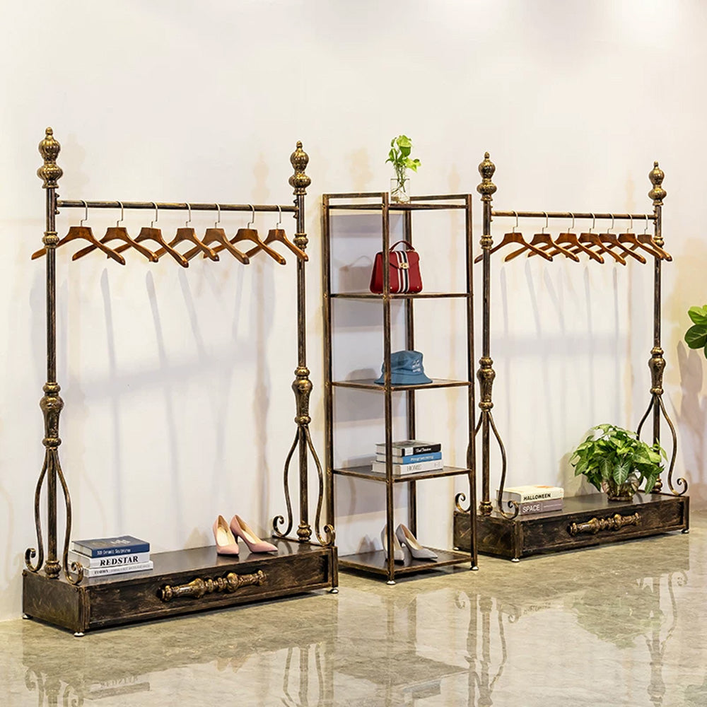 JELIMATE 70.8" Antique Bronze Clothing Rack – Iron Garment Rack for Bedroom & Boutique