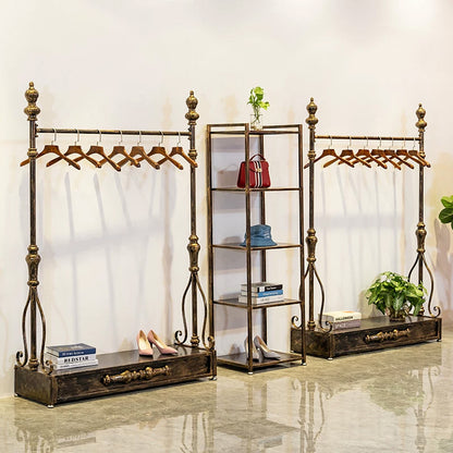 JELIMATE 70.8" Antique Bronze Clothing Rack – Iron Garment Rack for Bedroom & Boutique