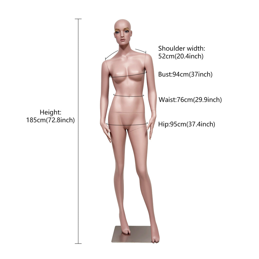 JELIMATE Full Body Male Female Mannequin with Face for Clothing Store Window Display