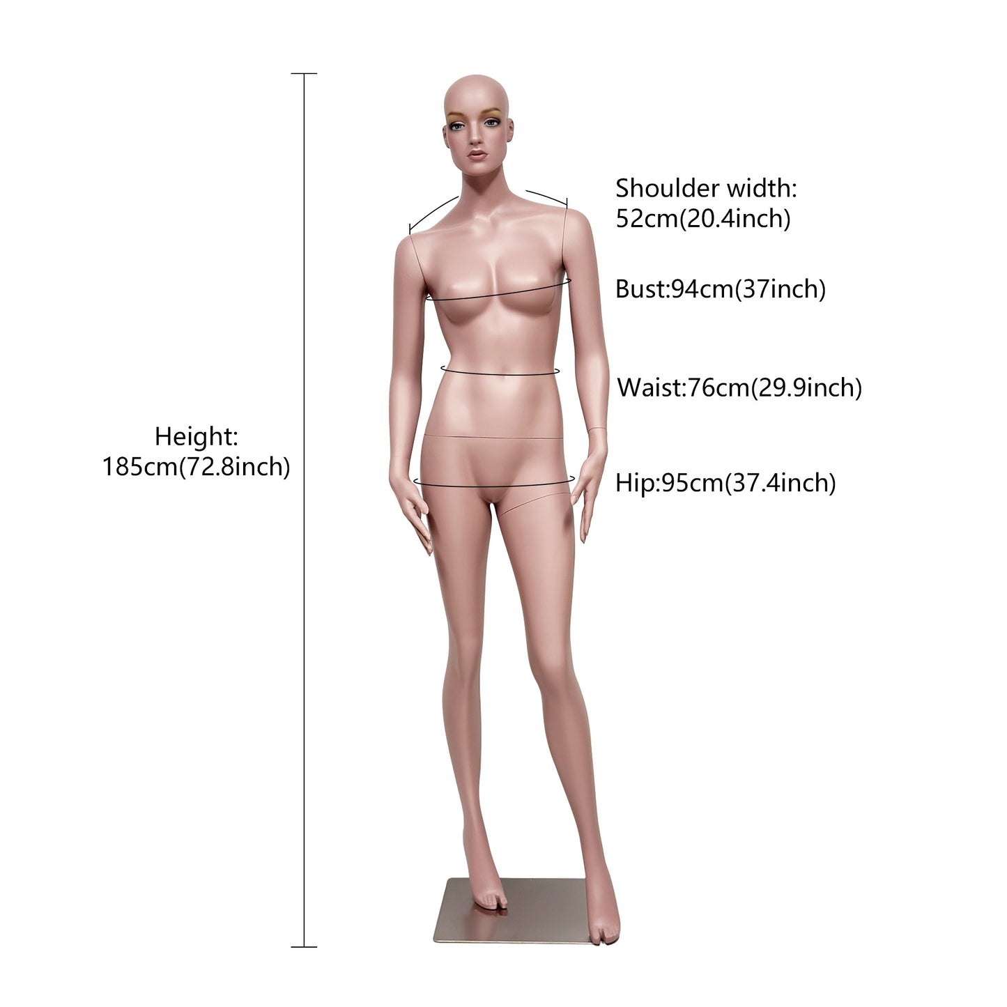 JELIMATE Full Body Male Female Mannequin with Face for Clothing Store Window Display