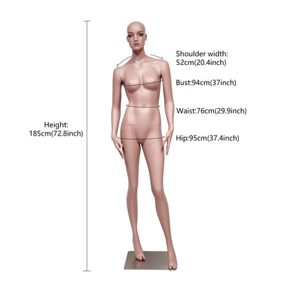 JELIMATE Full Body Male Female Mannequin with Face for Clothing Store Window Display