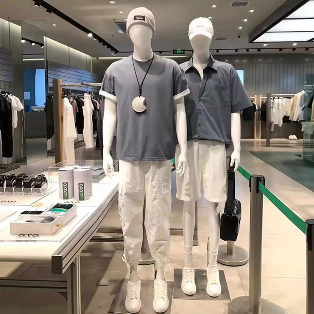 Jelimate Realistic Male Mannequin Full Body Model,Male Full Body Dress Form Black White Fiberglass Mannequin,Window Display Male Sport Mannequin Suit Model,Clothing Shop Male Display Mannequin for Clothes