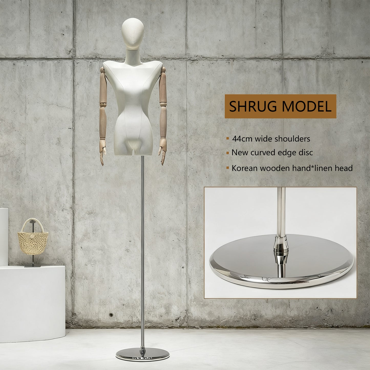 Korean-Style Shoulder-Padded Female Mannequin - Luxury Display for Clothing Boutiques & Retail Stores