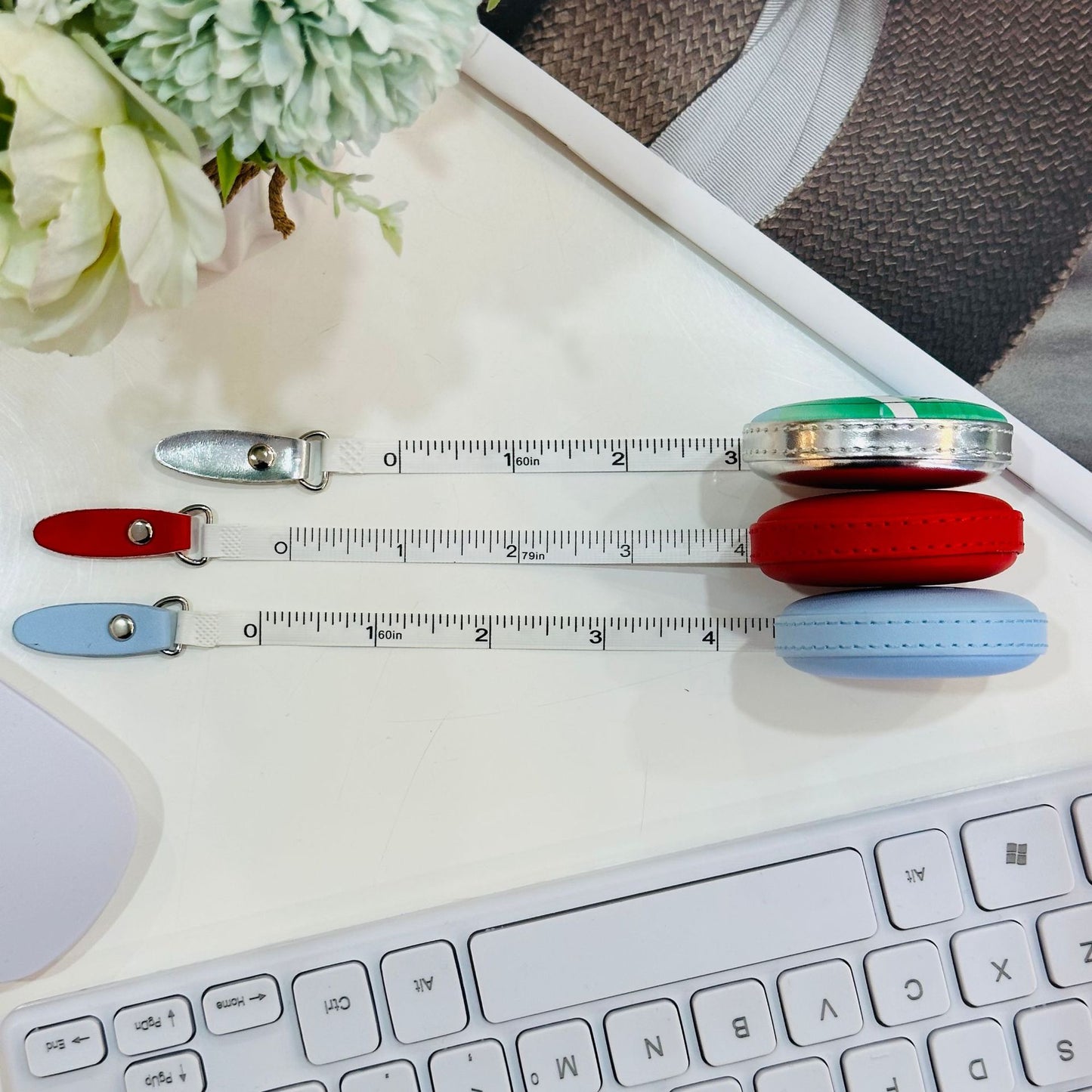 JELIMATE Mini Retractable Tape Measure 5pcs | PU Round Body Sewing Kids Tape