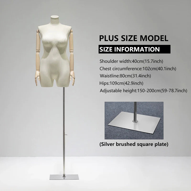 Maniquí de mujer de talla grande: Exhibición de siluetas con curvas para una moda inclusiva