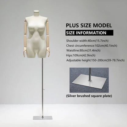 Maniquí de mujer de talla grande: Exhibición de siluetas con curvas para una moda inclusiva