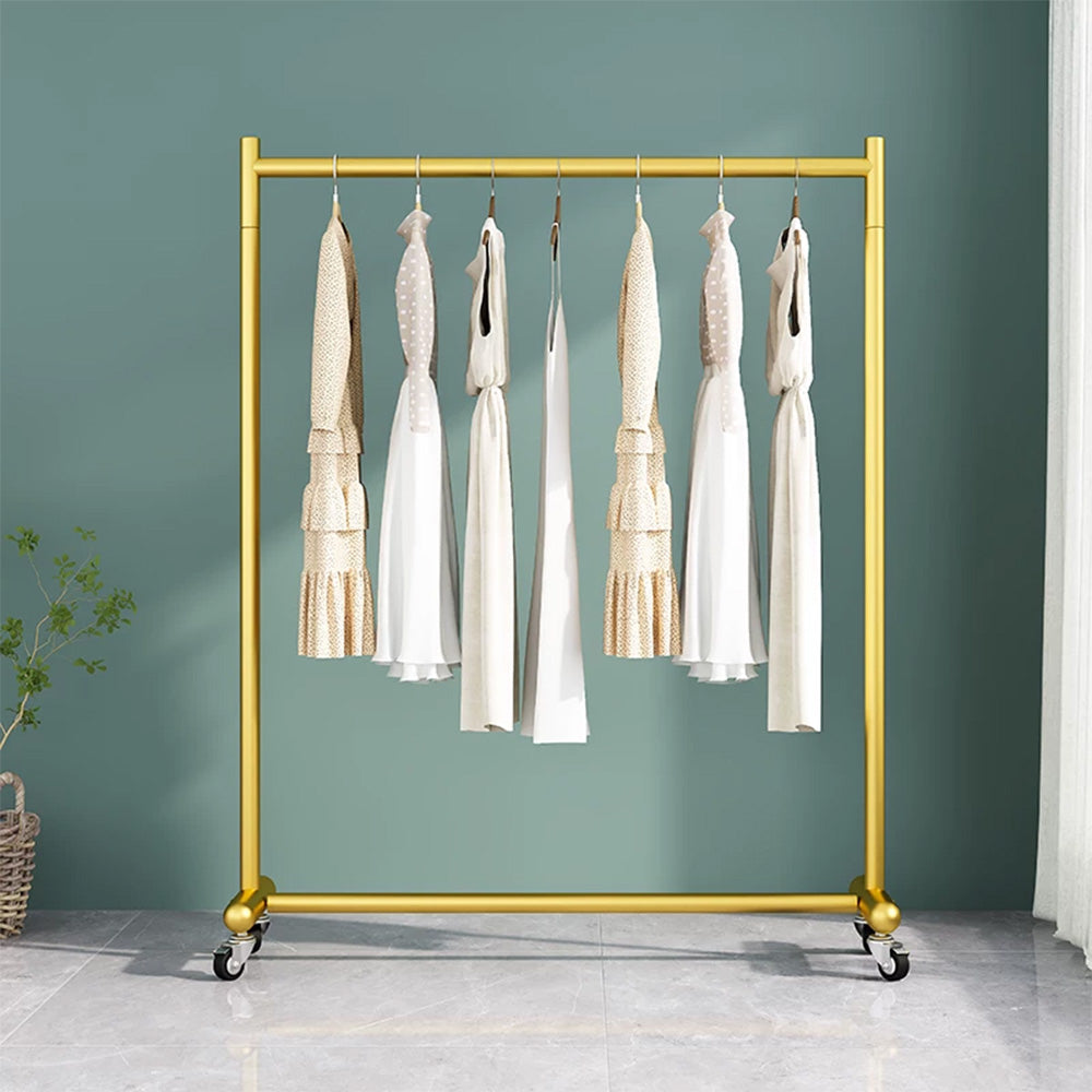 JELIMATE Industrial Clothing Rack with Wheels, Heavy Duty Rolling Garment Rack
