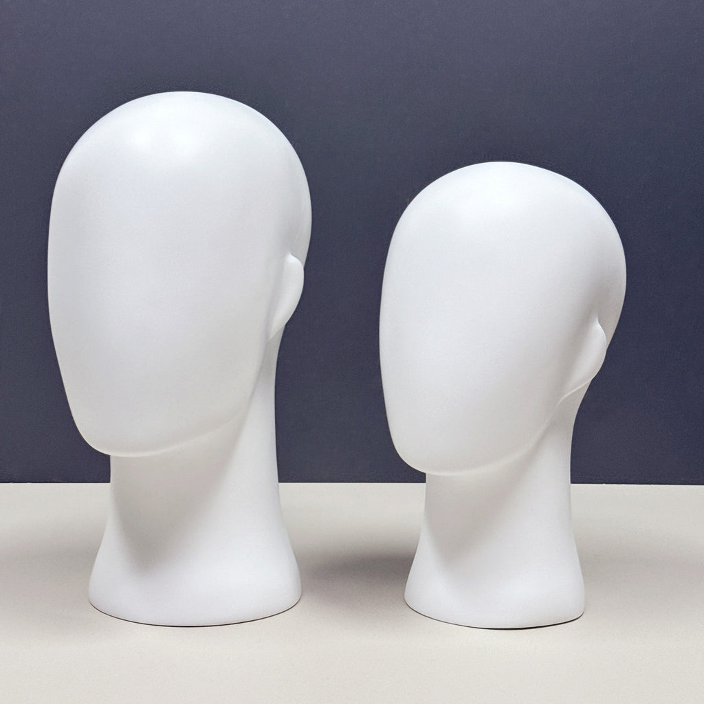 White Abstract Mannequin Head - Professional Display Stand for Wigs, Hats & Accessories