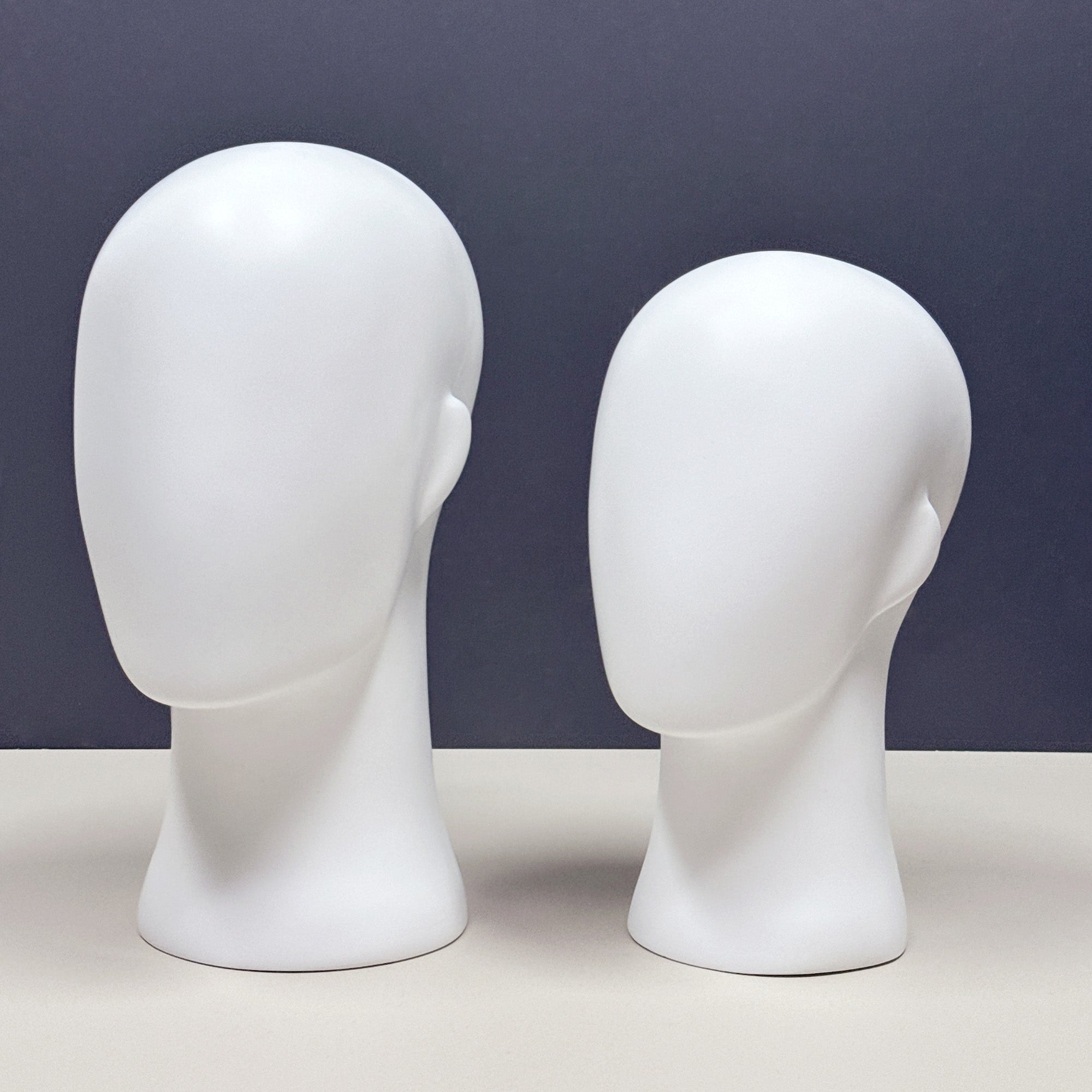 White Abstract Mannequin Head - Professional Display Stand for Wigs, Hats & Accessories