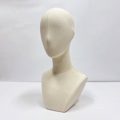 JELIMATE Linen Mannequin Head for Wigs Hats Jewelry Display | Wig Head Stand