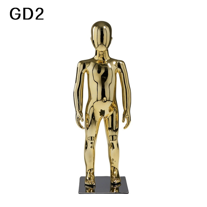 Jelimate Clothing Store Children Mannequin Full Body Plated Gold  Kids Apparel Dummy Window Display Prop