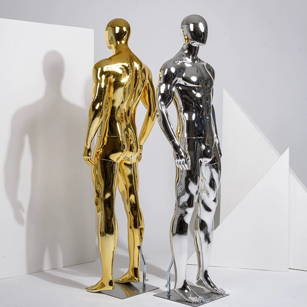 JELIMATE Luxury Plated Silver Gold Male Full Body Mannequin | Window Display
