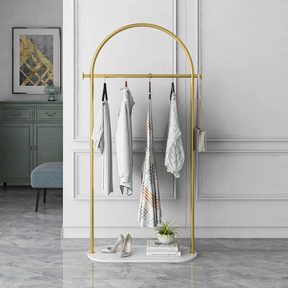 JELIMATE Freestanding Clothing Rack, Marble Base Garment Rack for Boutique Store Display