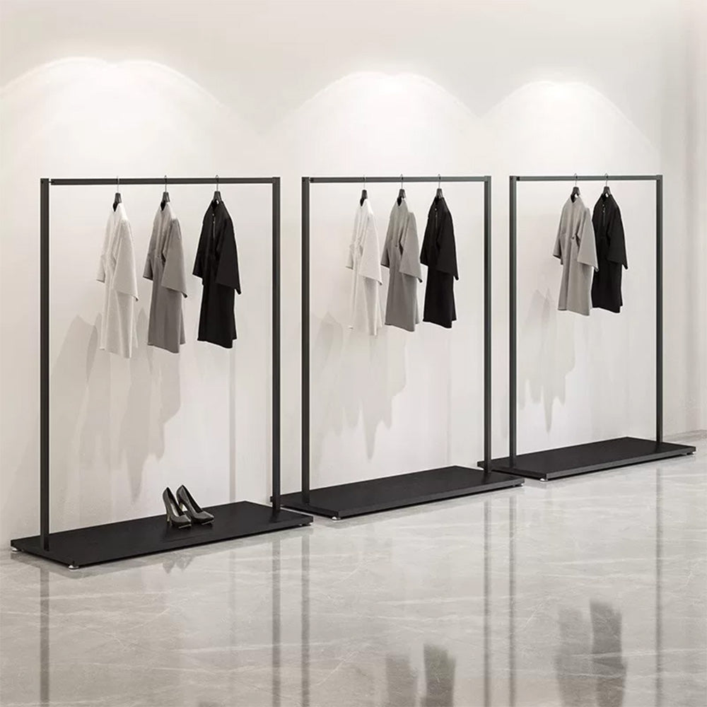 JELIMATE Black Floor-Standing Clothing Display Rack for Retail Store & Home Closet