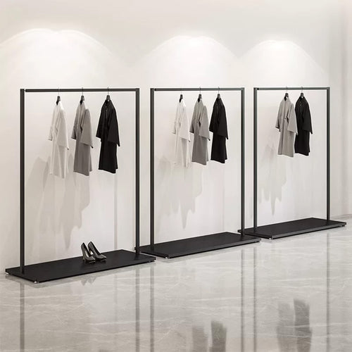 JELIMATE Black Floor-Standing Clothing Display Rack for Retail Store & Home Closet