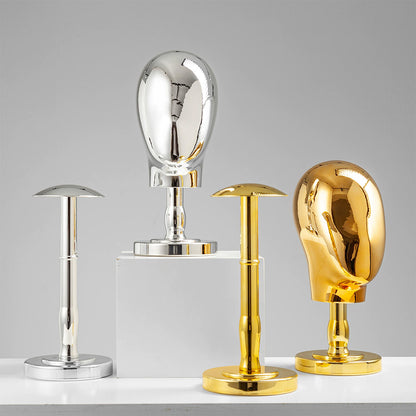 Premium Electroplated Hat Display Stand | Modular Mannequin Head Rack for Retail & Home