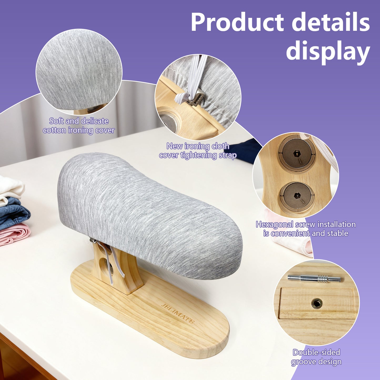 JELIMATE 2-in-1 Tailor's Bust & Sleeve Ironing Board – Professional Garment Shaping & Pressing Tool