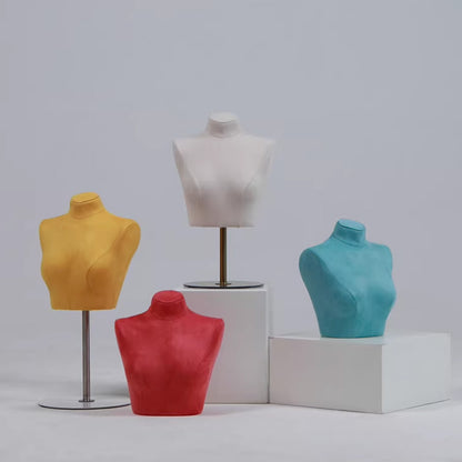 Suede Bust Mannequin for Lingerie Display - Handcrafted Matte Finish Display Prop