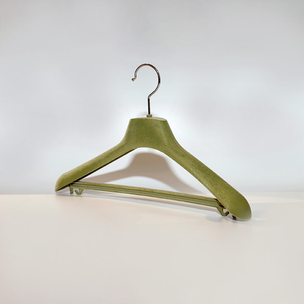 JELIMATE Olive Green Velvet Flocked Plastic hangers bulk 100 pack - Non-Slip Premium Closet Organizer