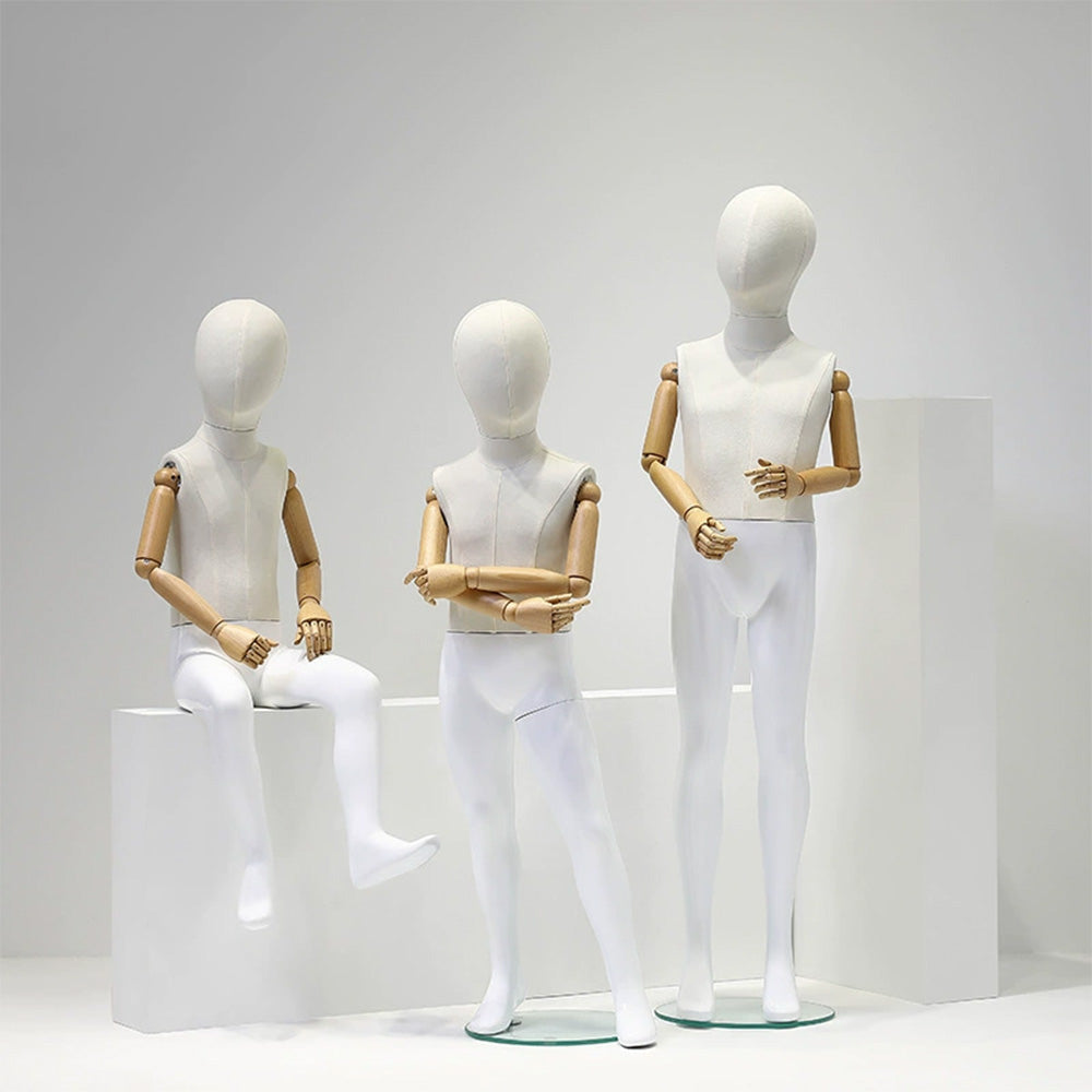 JELIMATE linen Kids Full Body Mannequin Child Dress Form for Clothing Store Window Display