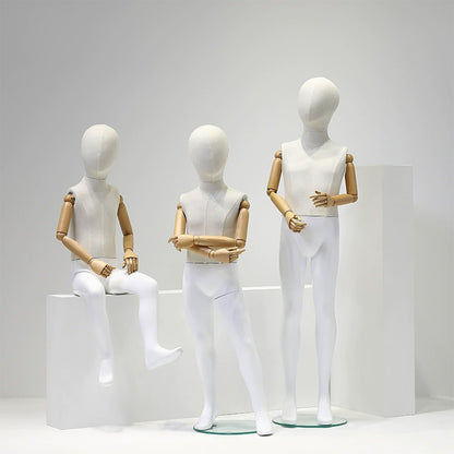 JELIMATE linen Kids Full Body Mannequin Child Dress Form for Clothing Store Window Display