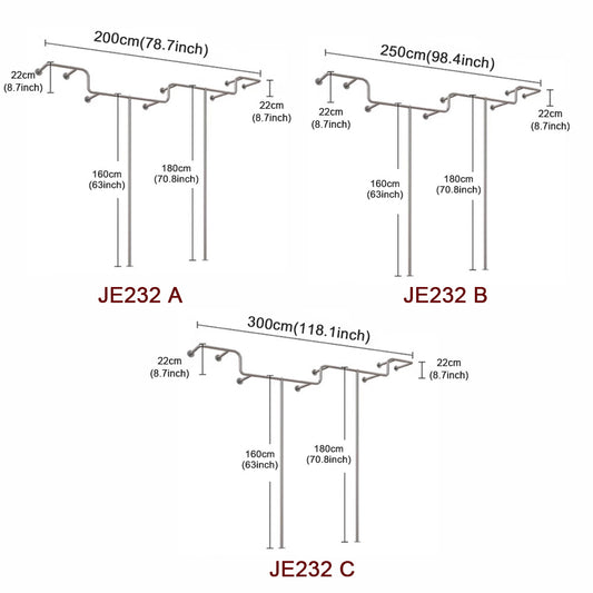 Jelimate Fashion Silver Clothing Rack Wall,Clothing Store Clothing Display Stand,Boutique Decoration Clothing Shop Shelf,Metal Garment Display Rack