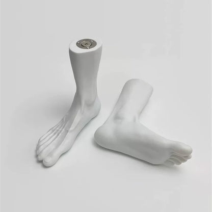 JELIMATE Male Foot Mannequin US Size 10, PVC Shoe Sock Display Model, 1 Pair