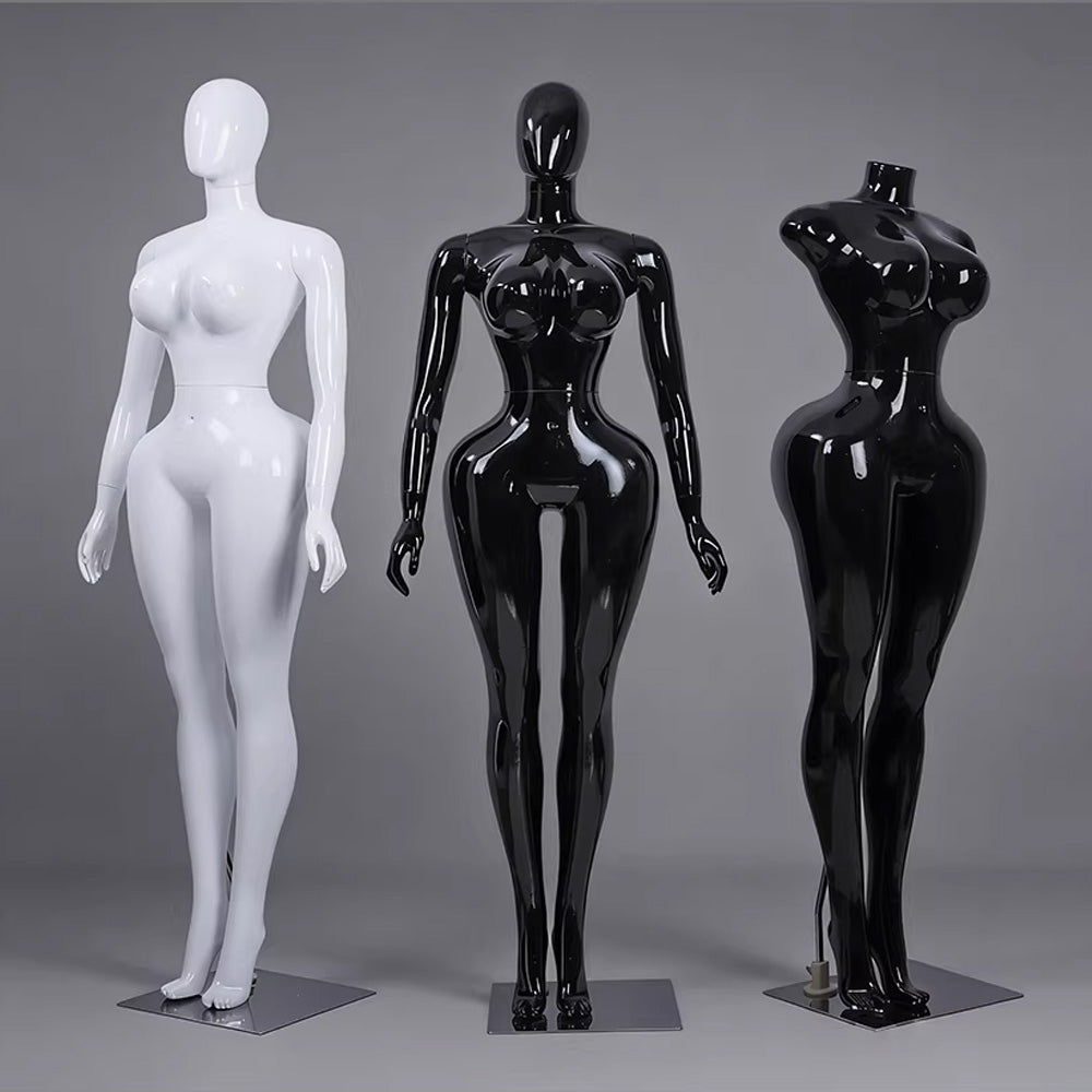 Premium Chrome Plated Female Mannequin - Full Body Display Stand for Boutique