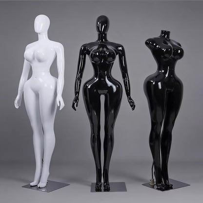 Premium Chrome Plated Female Mannequin - Full Body Display Stand for Boutique