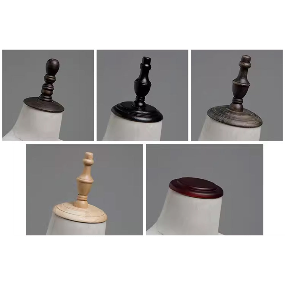 JELIMATE Wooden Mannequin Head Cap | Antique & Flat Top Cover for Display Dress Forms
