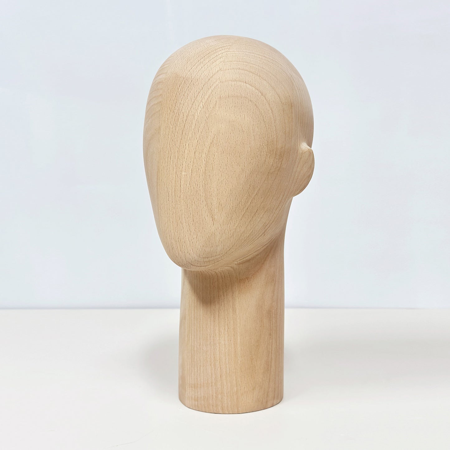 JELIMATE Wooden Mannequin Head Male – Solid Wood Hat Wig Glasses Display Stand