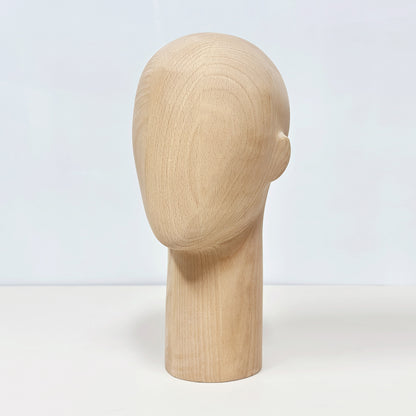 JELIMATE Wooden Mannequin Head Male – Solid Wood Hat Wig Glasses Display Stand