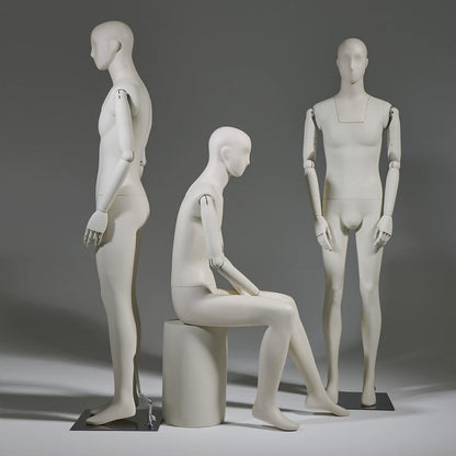 Premium Male Mannequin Full Body with Face - Standing & Seated Pose Retail Display for Boutique