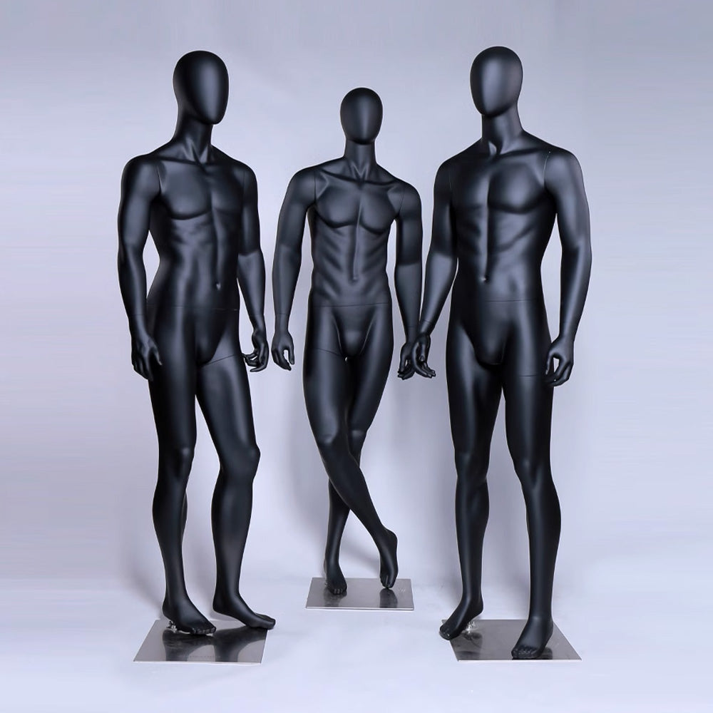 Jelimate Realistic Male Mannequin Full Body Model,Male Full Body Dress Form Black White Fiberglass Mannequin,Window Display Male Sport Mannequin Suit Model,Clothing Shop Male Display Mannequin for Clothes