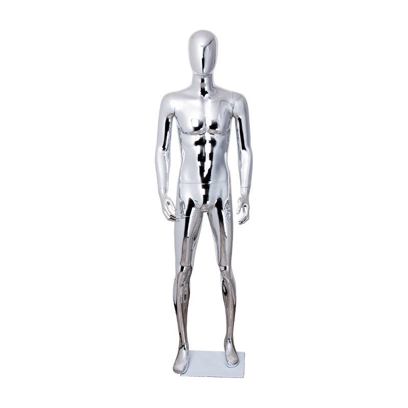Brand Clothing Electroplated Mannequin | Full - Body Colorful Fiberglass Resin Golden Men's Clothing Window Display Rack