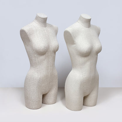 JELIMATE Half Body Mannequin Torso, Linen Dress Form for Lingerie Underwear Display