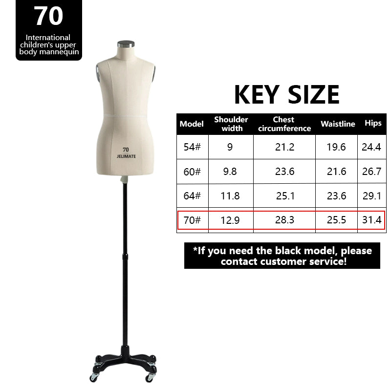 JELIMATE Professional Childrens Adjustable Dress Form (Pin-Insertable & Flocked)