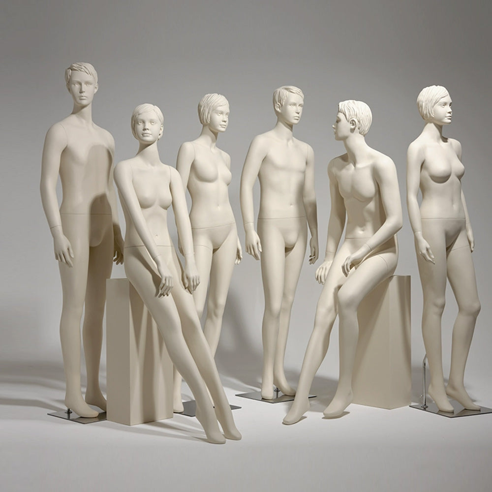 JELIMATE High Quality Fiberglass Female Male Full Body Mannequin,Luxury Window Display Dress Form Model,Clothing Shop Jewelry Clothing Display Model Props