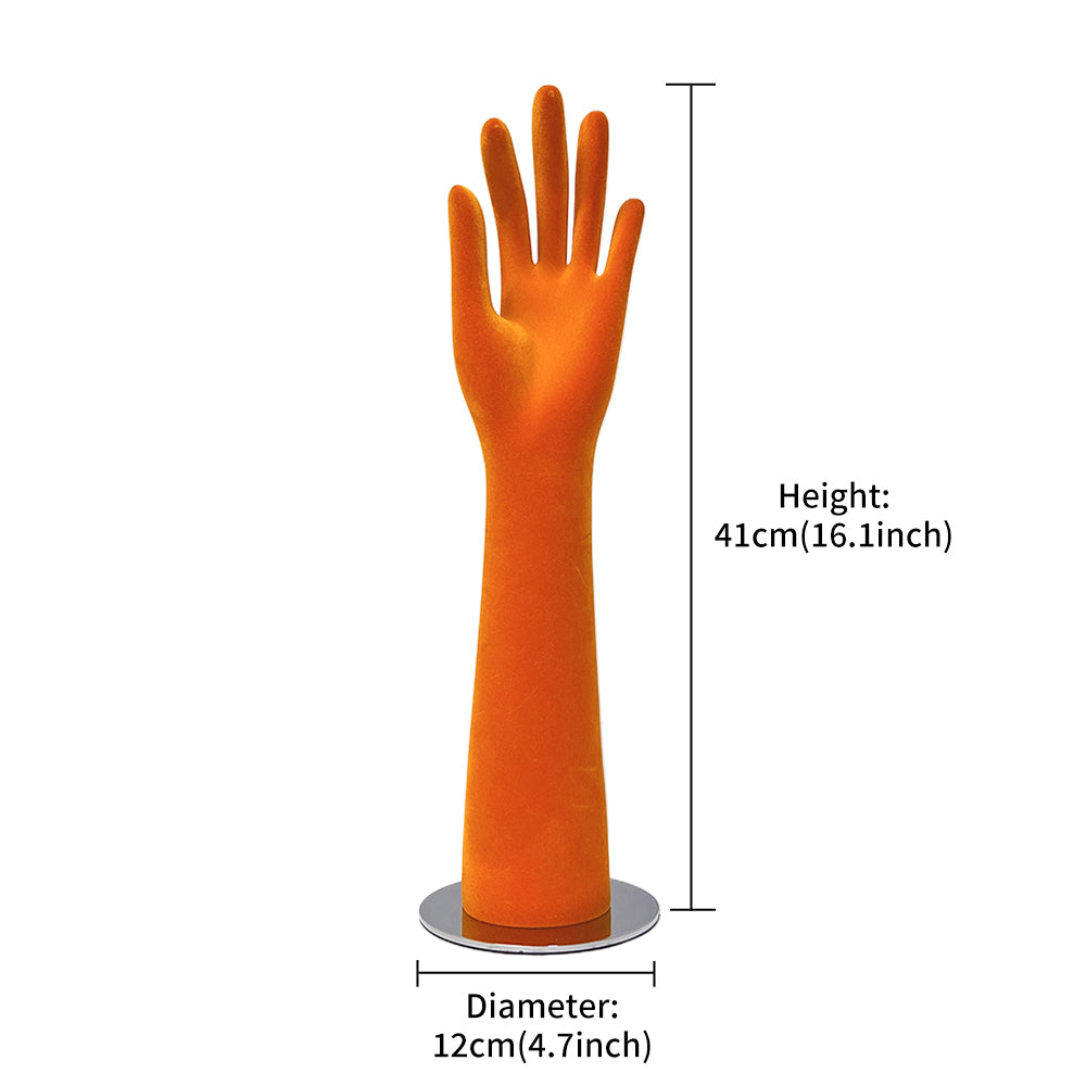JELIMATE Female Left Hand Mannequin For Jewelry Display,Colorful Velvet Mannequin Hand Dress Form,Watch Necklace Bracelet Scarf Sunglasses Ring Display Hand Form