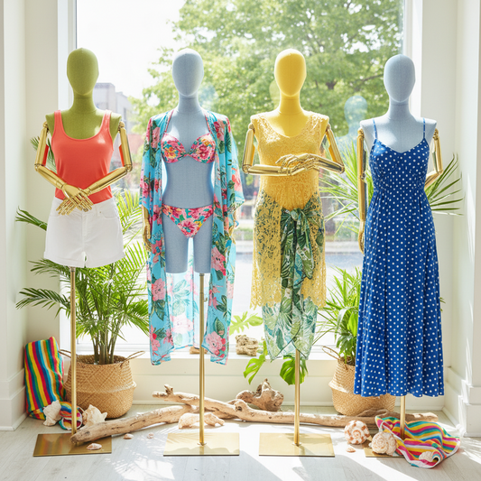 JELIMATE Linen Female Dress Form - Half Body Mannequin for Window Display