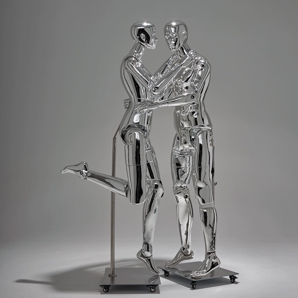 JELIMATE Chrome Full Body Mannequin Female Male Mechanical Robot Streetwear Clothing Display